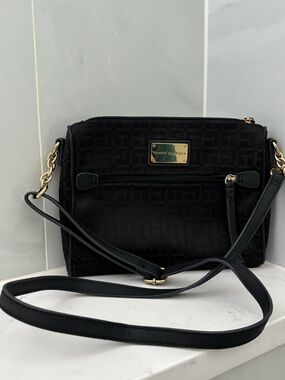 Tommy Hilfiger Black Crossbody with Gold Plate
